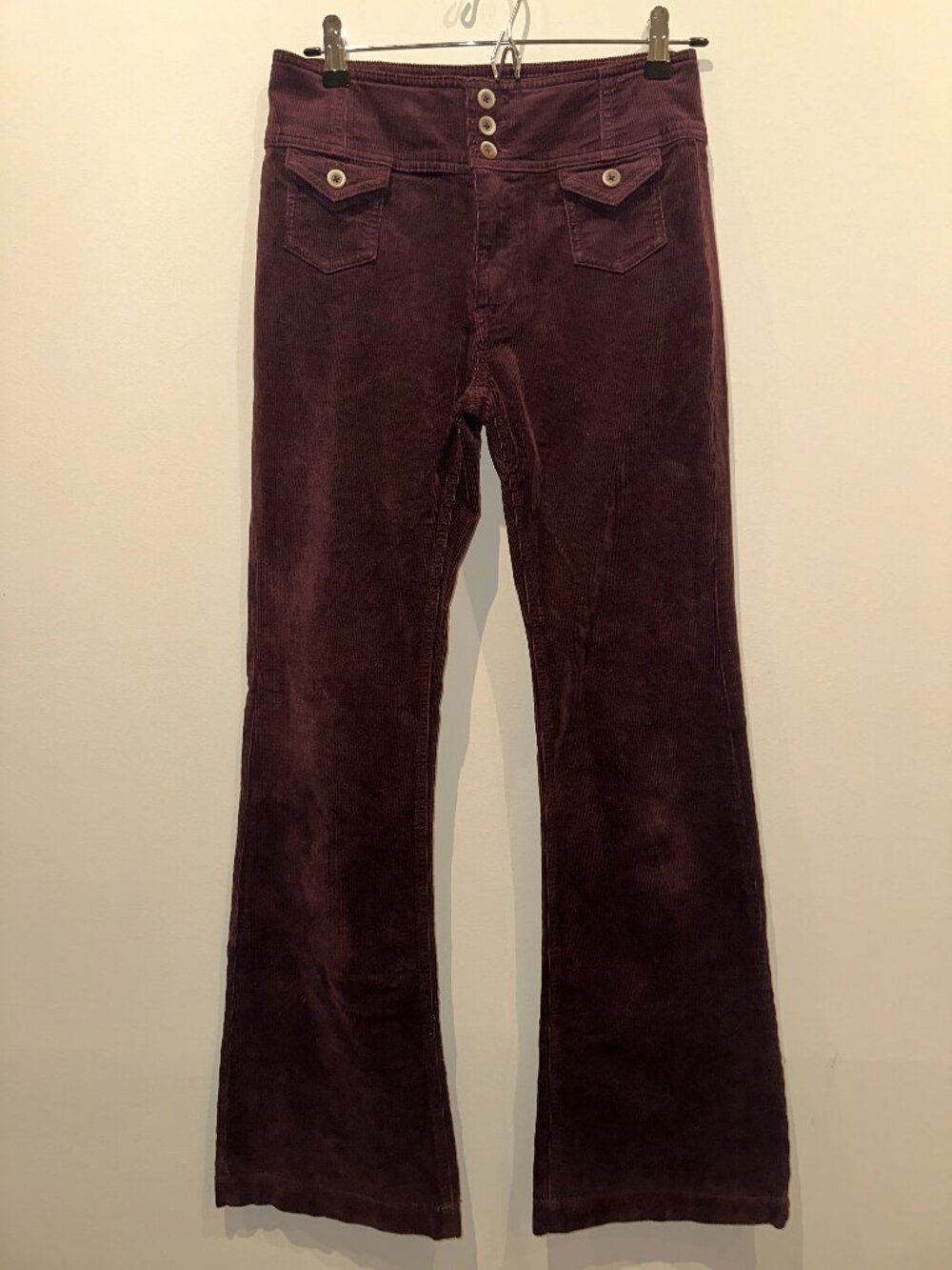 Pilcro and the Letterpress Burgundy Corduroy High-Rise Trouser Bootcut Pants